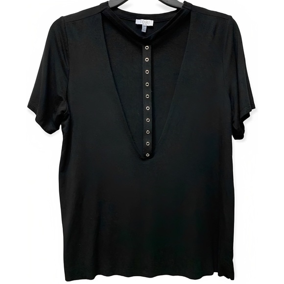 Tobi Callie Choker Tee Deep V Plunging Rock Alternative Size Small Like New - Picture 9 of 9